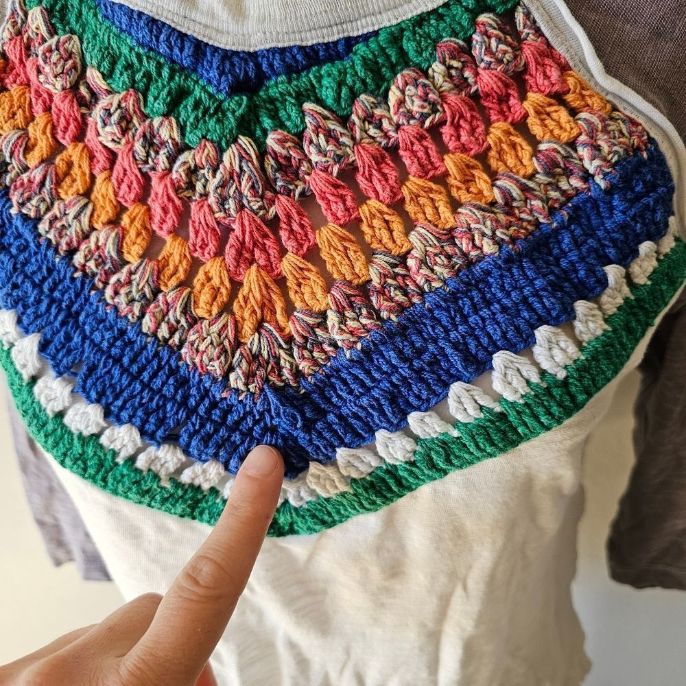 Free People Spring Bound 3/4 Sleeve Crochet Top XS - Picture 7 of 7